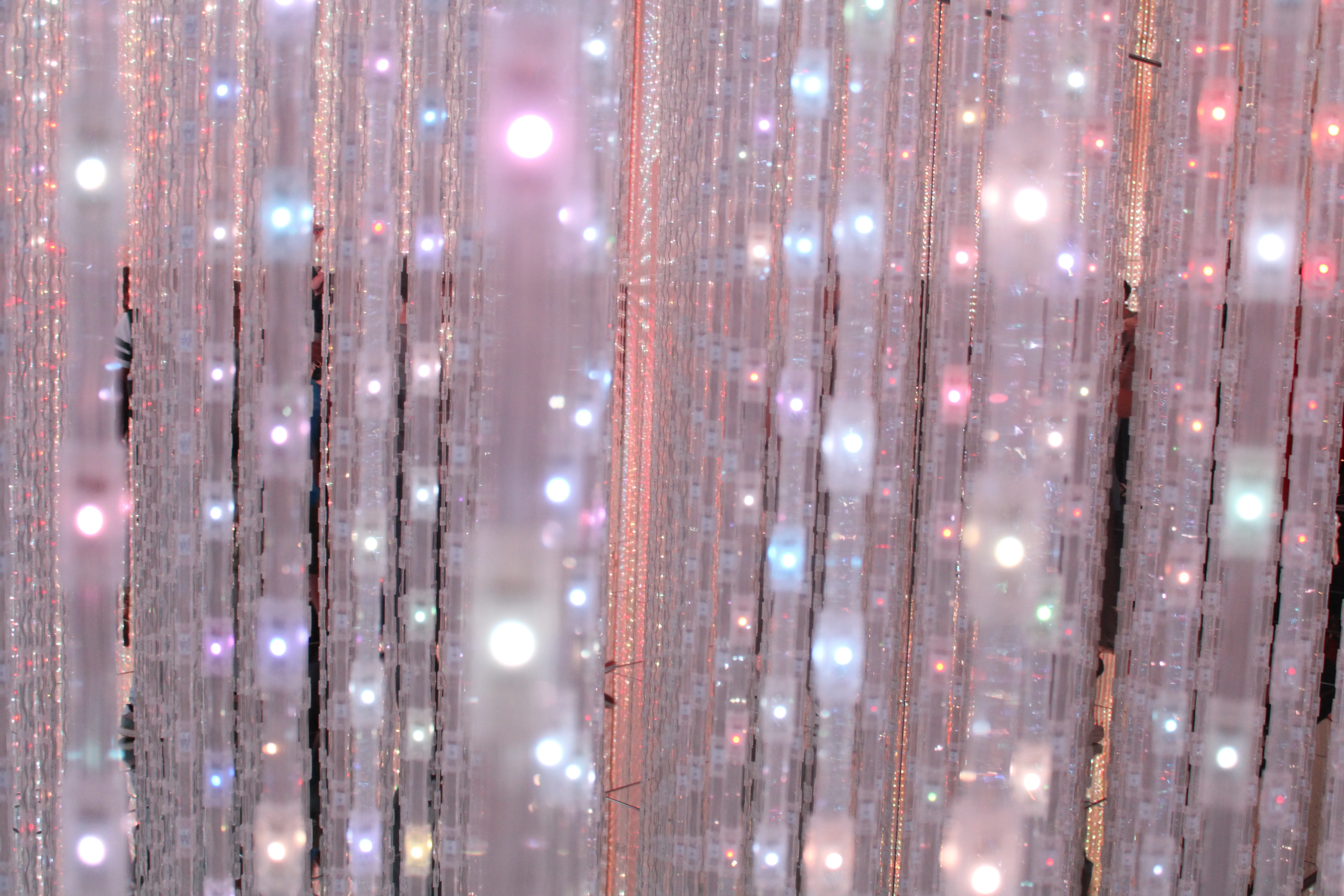 Hanging light streams, some people vaguely in the background I wish wasn't there. I have photos without them there but this one's colors are just the best of the bunch